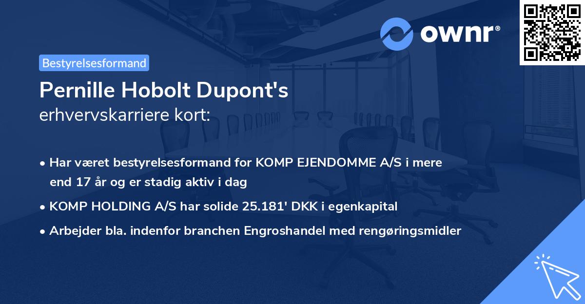 Pernille Hobolt Dupont's erhvervskarriere kort