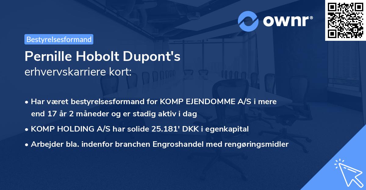 Pernille Hobolt Dupont's erhvervskarriere kort
