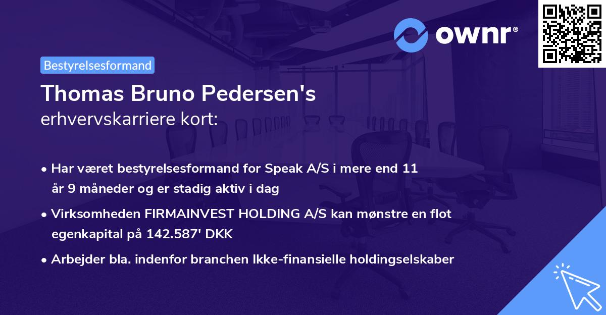Thomas Bruno Pedersen's erhvervskarriere kort