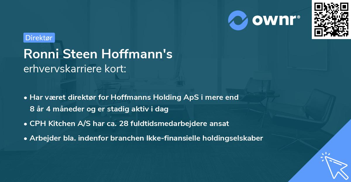 Ronni Steen Hoffmann's erhvervskarriere kort