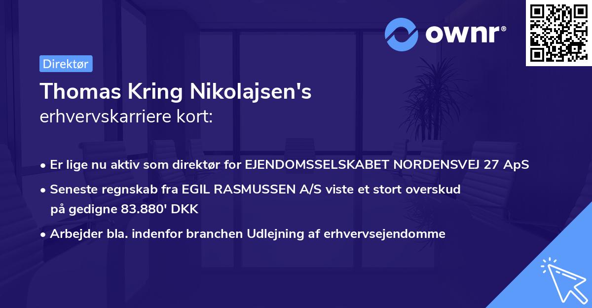 Thomas Kring Nikolajsen's erhvervskarriere kort