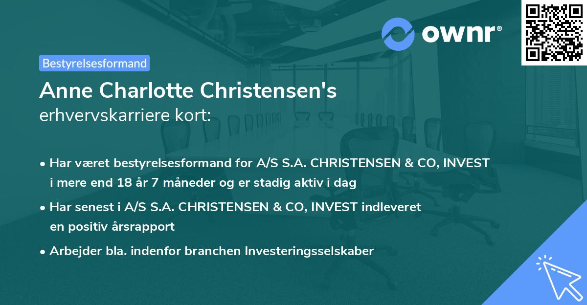 Anne Charlotte Christensen's erhvervskarriere kort