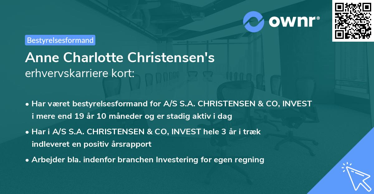 Anne Charlotte Christensen's erhvervskarriere kort