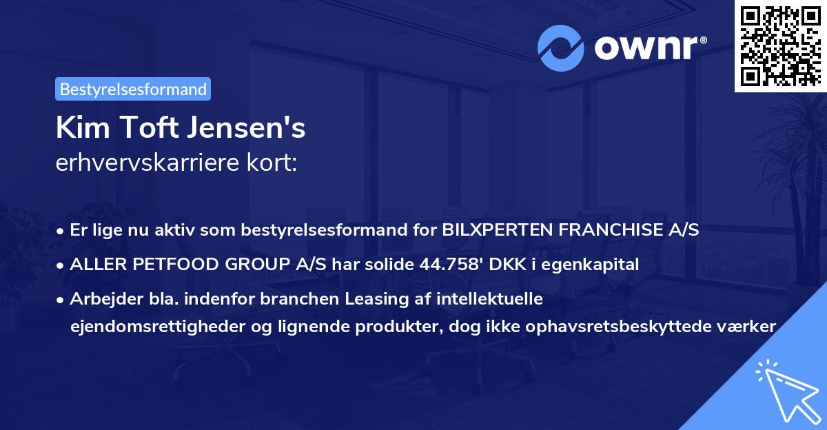 Kim Toft Jensen's erhvervskarriere kort