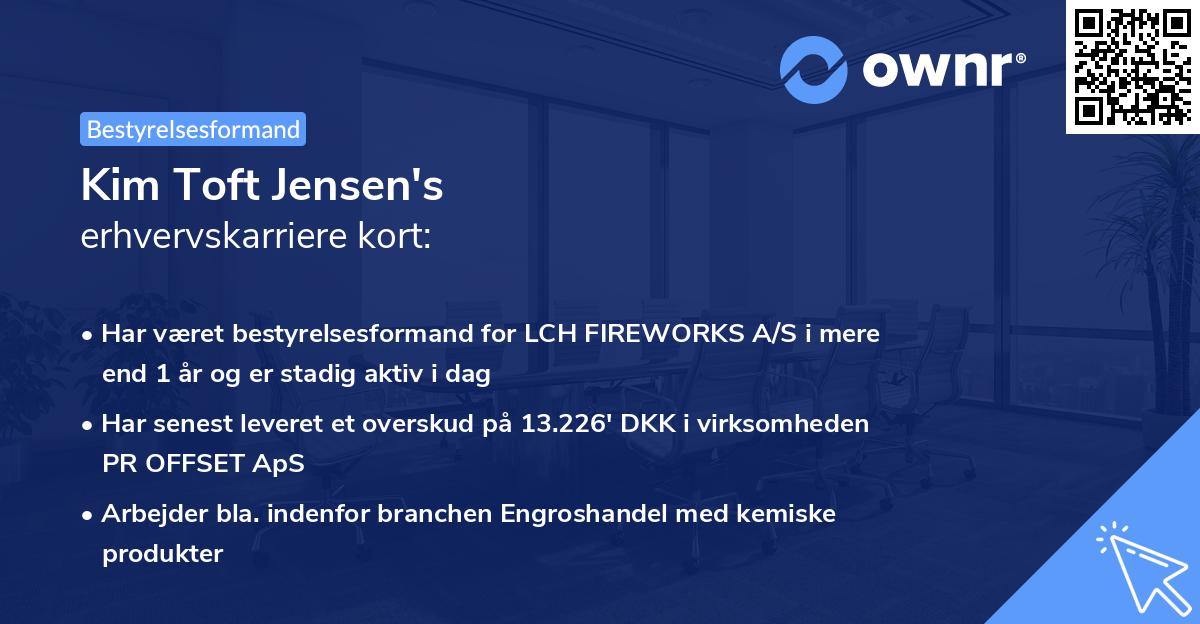 Kim Toft Jensen's erhvervskarriere kort