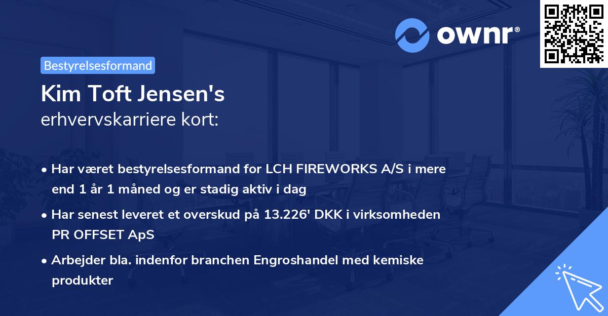 Kim Toft Jensen's erhvervskarriere kort