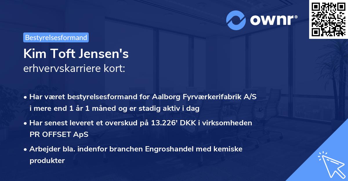 Kim Toft Jensen's erhvervskarriere kort