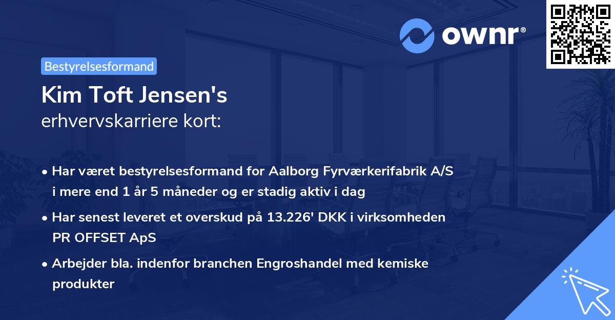 Kim Toft Jensen's erhvervskarriere kort