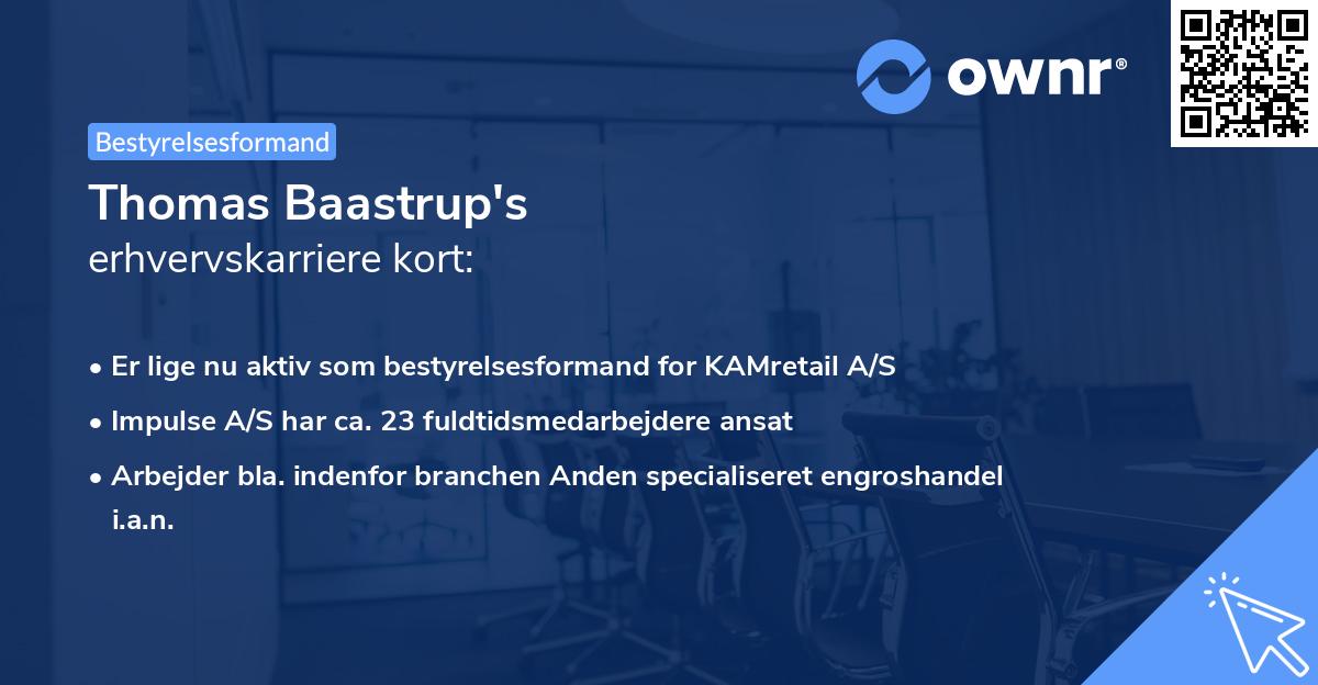 Thomas Baastrup's erhvervskarriere kort