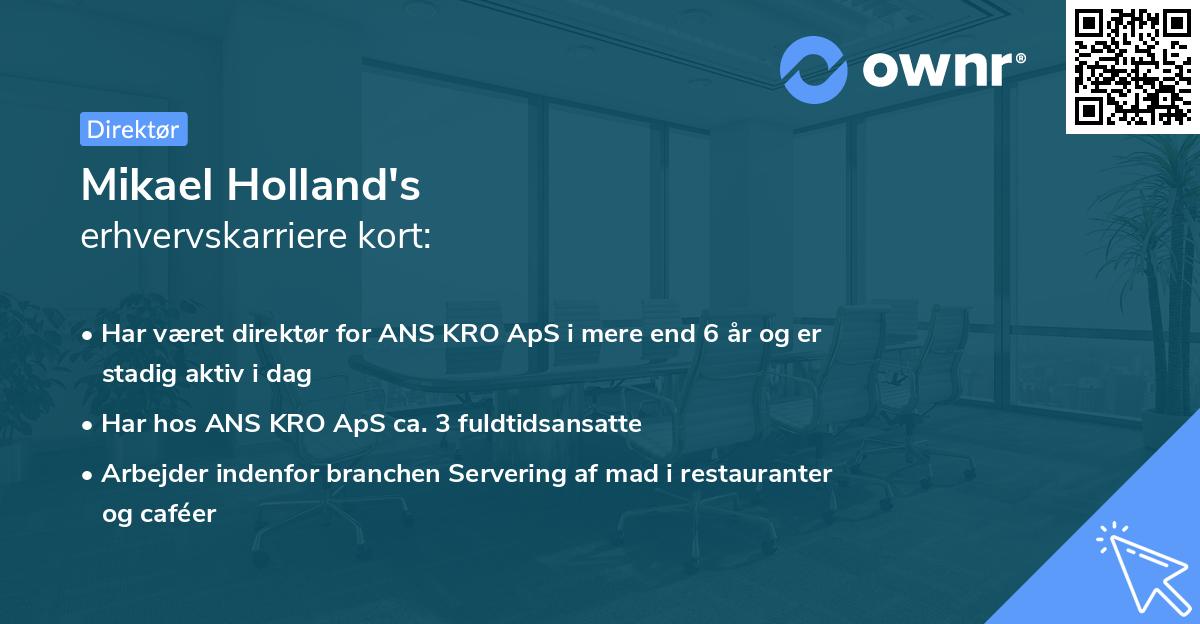 Mikael Holland's erhvervskarriere kort