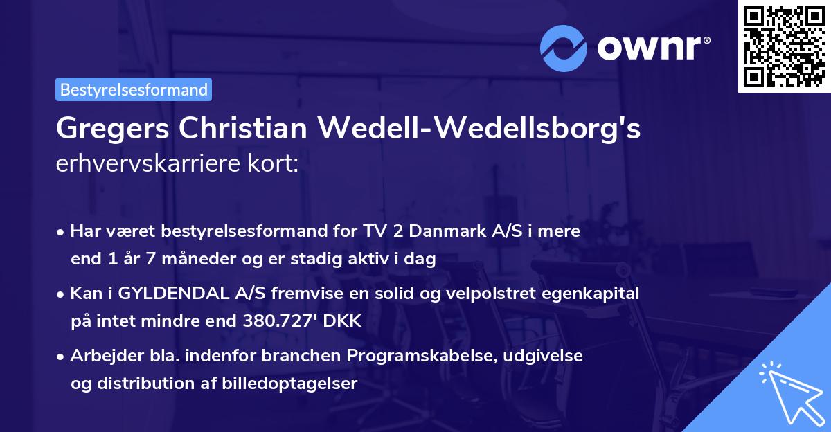 Gregers Christian Wedell-Wedellsborg's erhvervskarriere kort