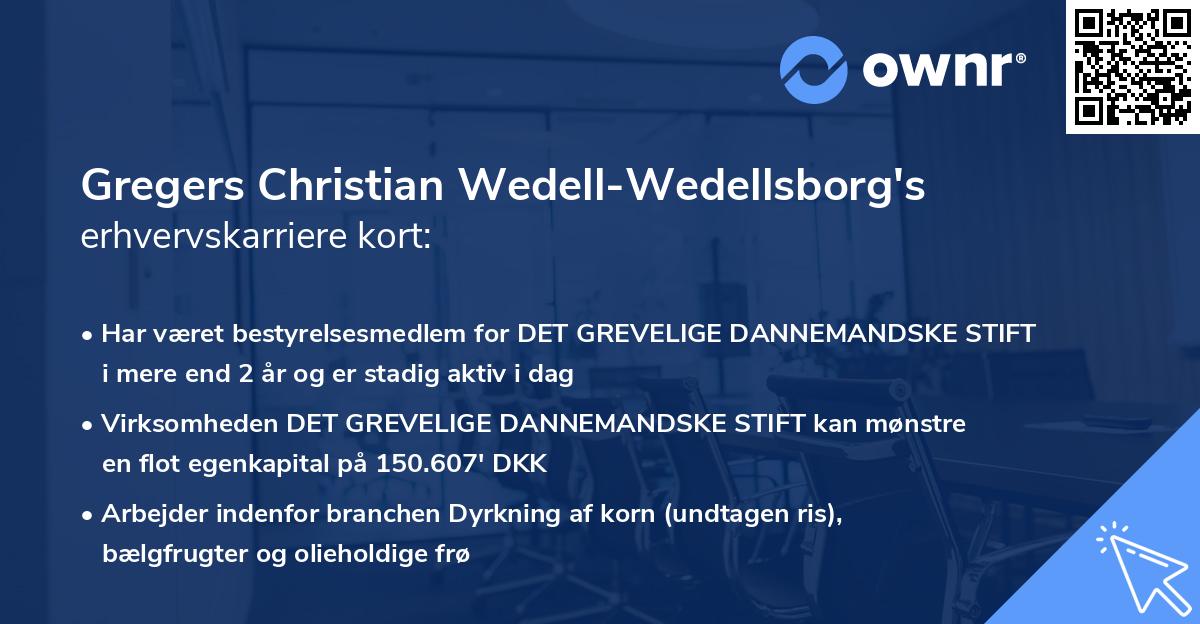 Gregers Christian Wedell-Wedellsborg's erhvervskarriere kort