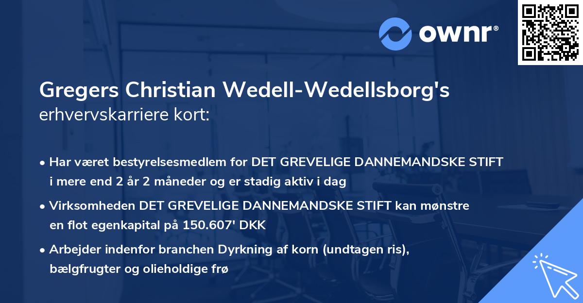 Gregers Christian Wedell-Wedellsborg's erhvervskarriere kort