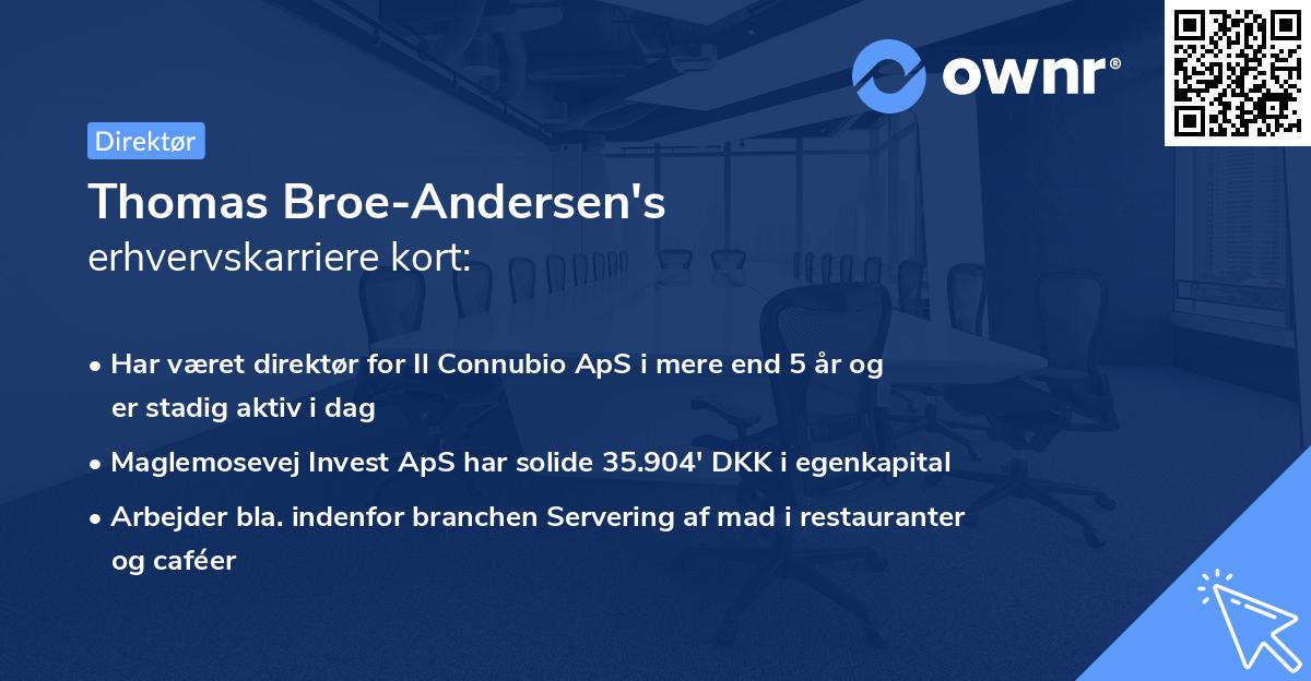 Thomas Broe-Andersen's erhvervskarriere kort