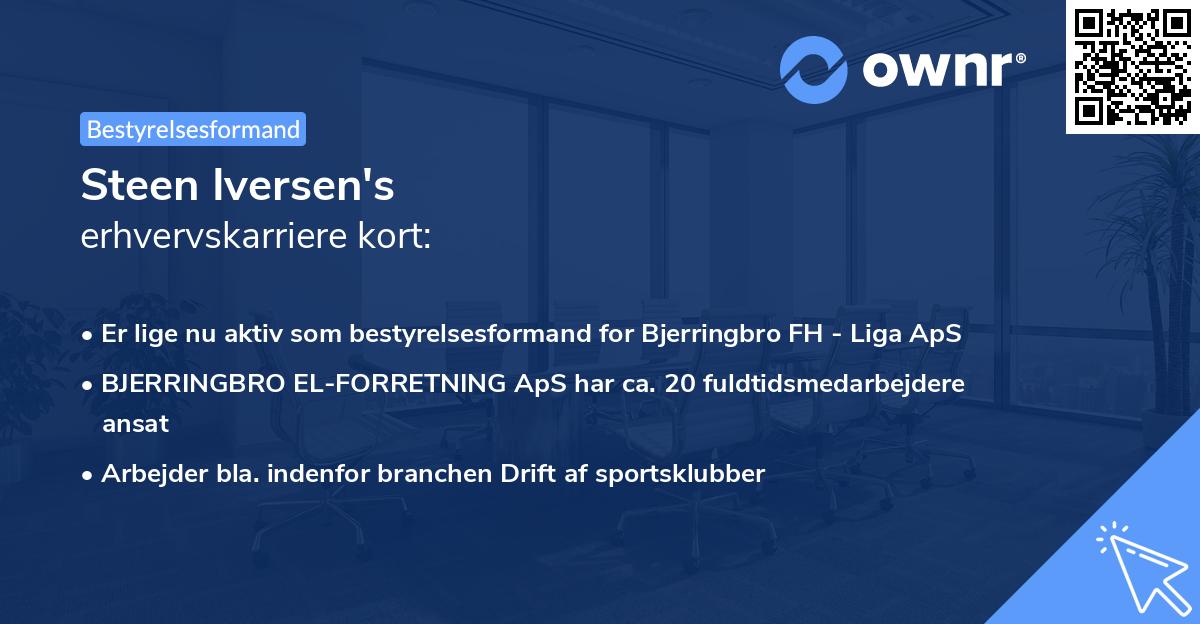 Steen Iversen's erhvervskarriere kort