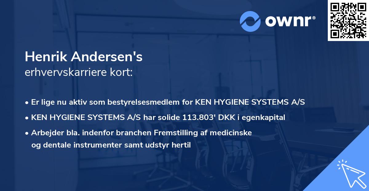 Henrik Andersen's erhvervskarriere kort