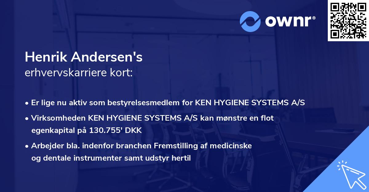 Henrik Andersen's erhvervskarriere kort