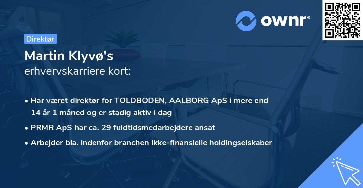 Martin Klyvø's erhvervskarriere kort