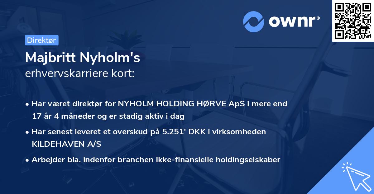 Majbritt Nyholm's erhvervskarriere kort