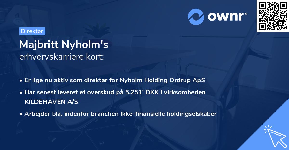 Majbritt Nyholm's erhvervskarriere kort