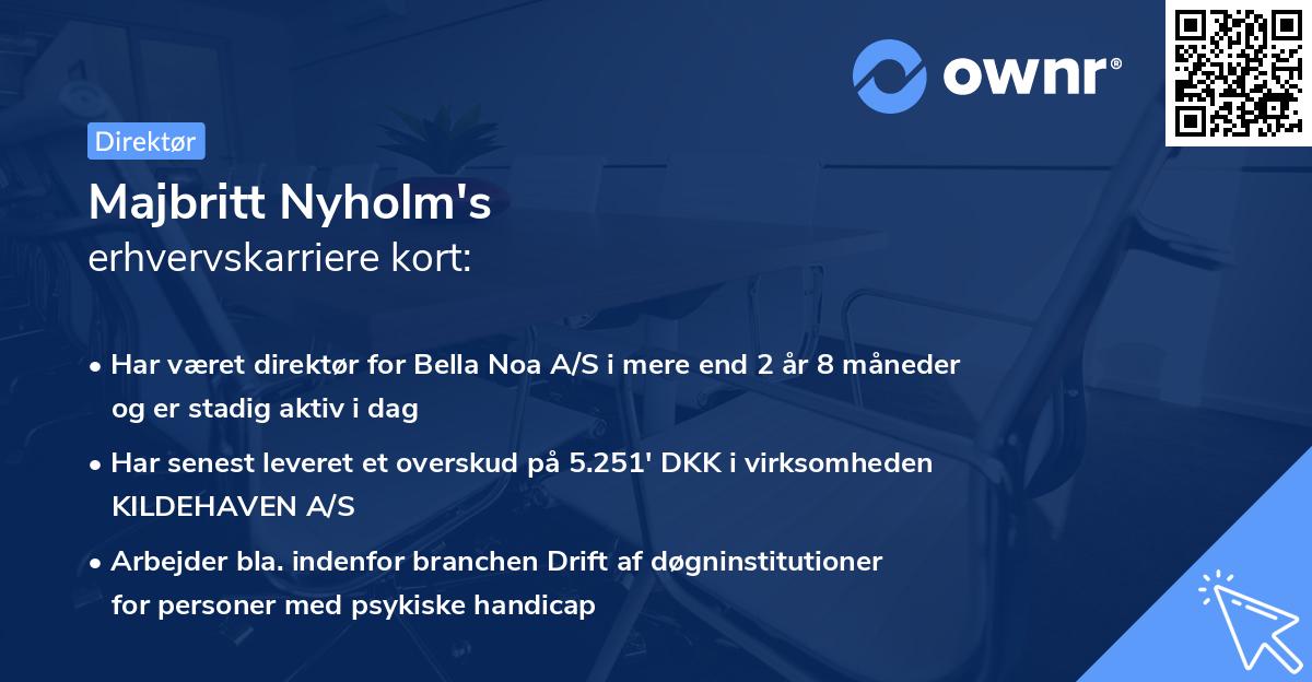 Majbritt Nyholm's erhvervskarriere kort