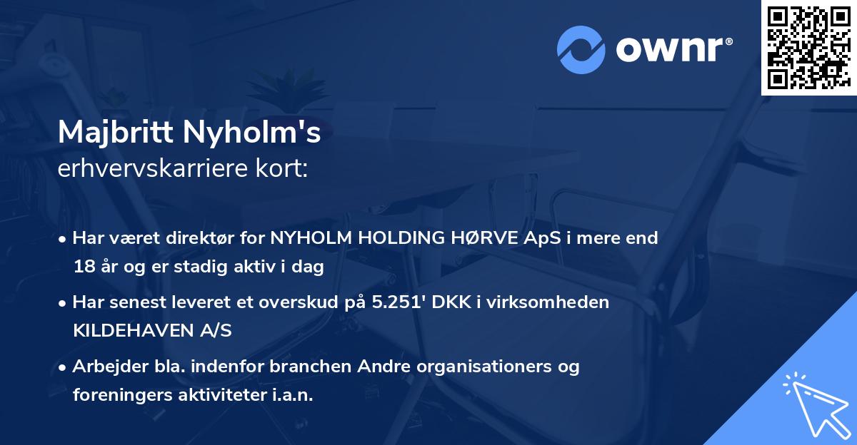 Majbritt Nyholm's erhvervskarriere kort