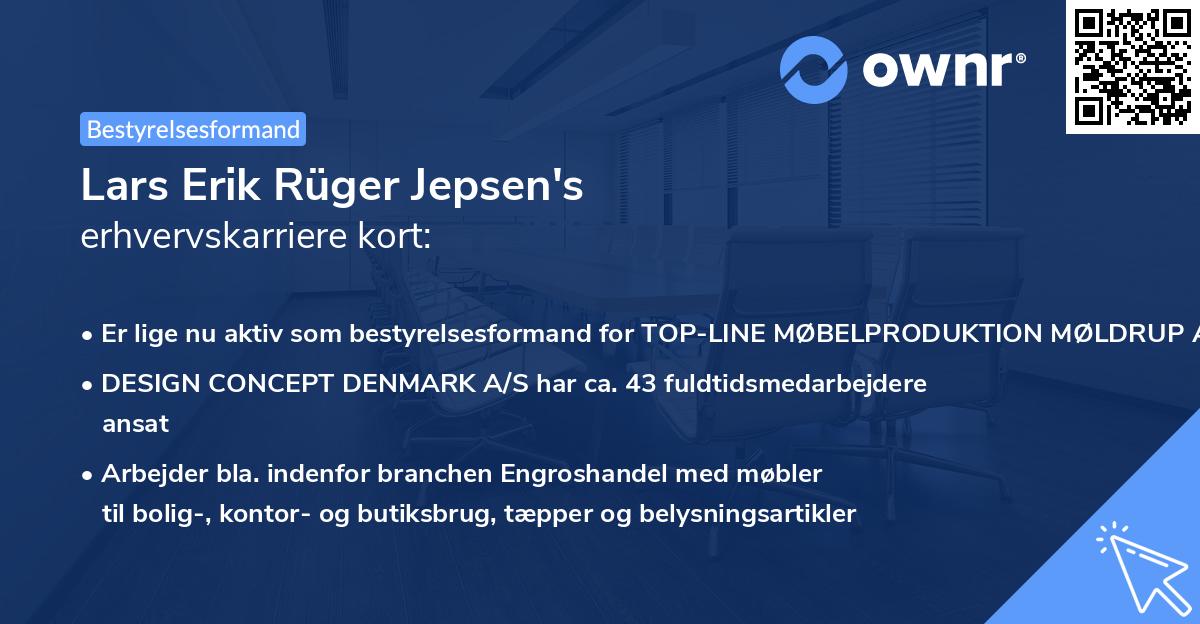 Lars Erik Rüger Jepsen's erhvervskarriere kort