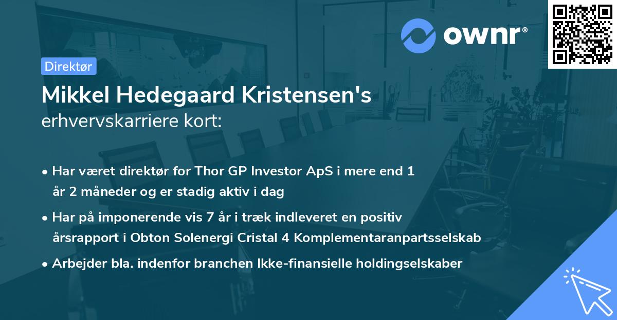 Mikkel Hedegaard Kristensen's erhvervskarriere kort