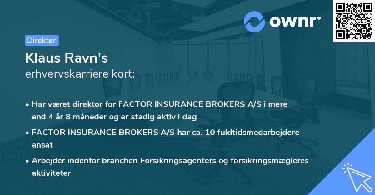 Klaus Ravn's erhvervskarriere kort