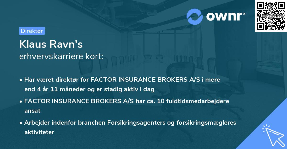 Klaus Ravn's erhvervskarriere kort