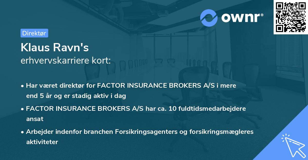 Klaus Ravn's erhvervskarriere kort