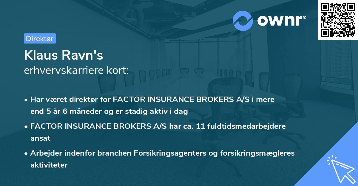 Klaus Ravn's erhvervskarriere kort
