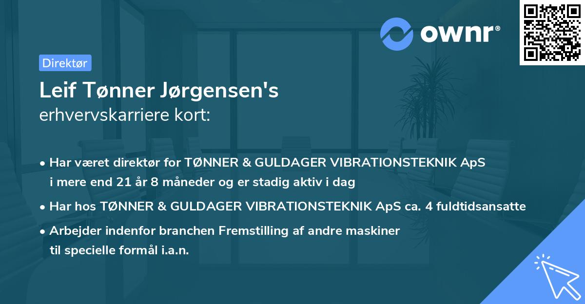 Leif Tønner Jørgensen's erhvervskarriere kort