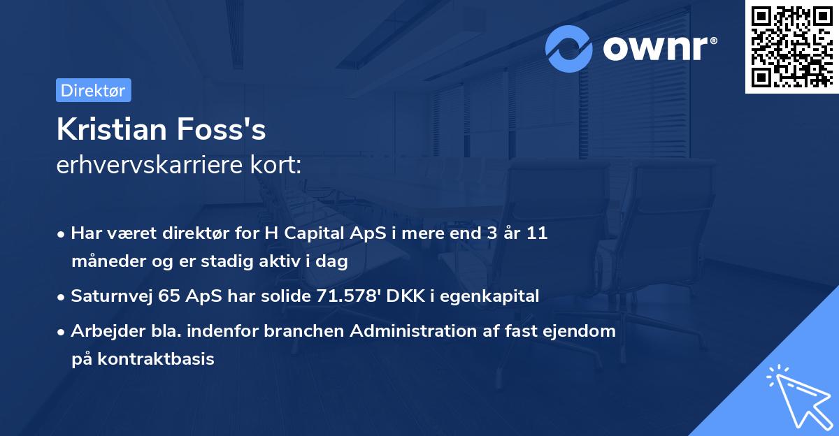 Kristian Foss's erhvervskarriere kort