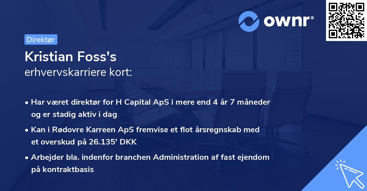 Kristian Foss's erhvervskarriere kort