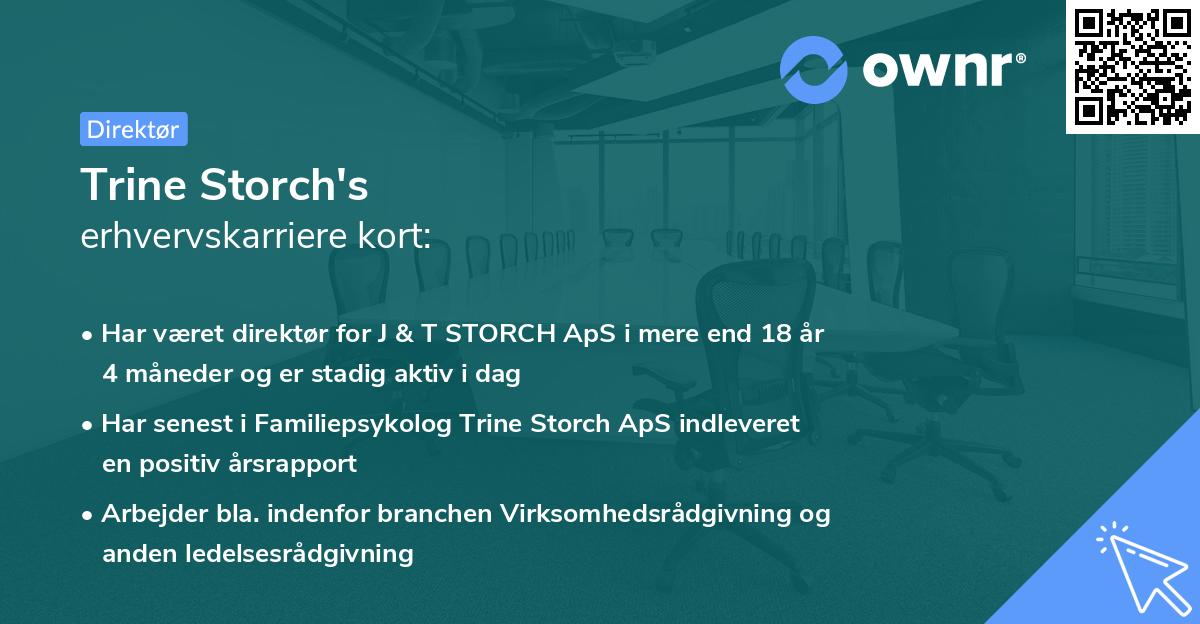 Trine Storch's erhvervskarriere kort