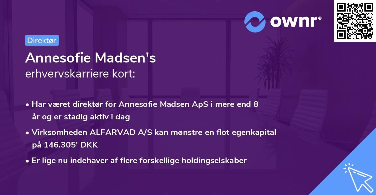 Annesofie Madsen's erhvervskarriere kort