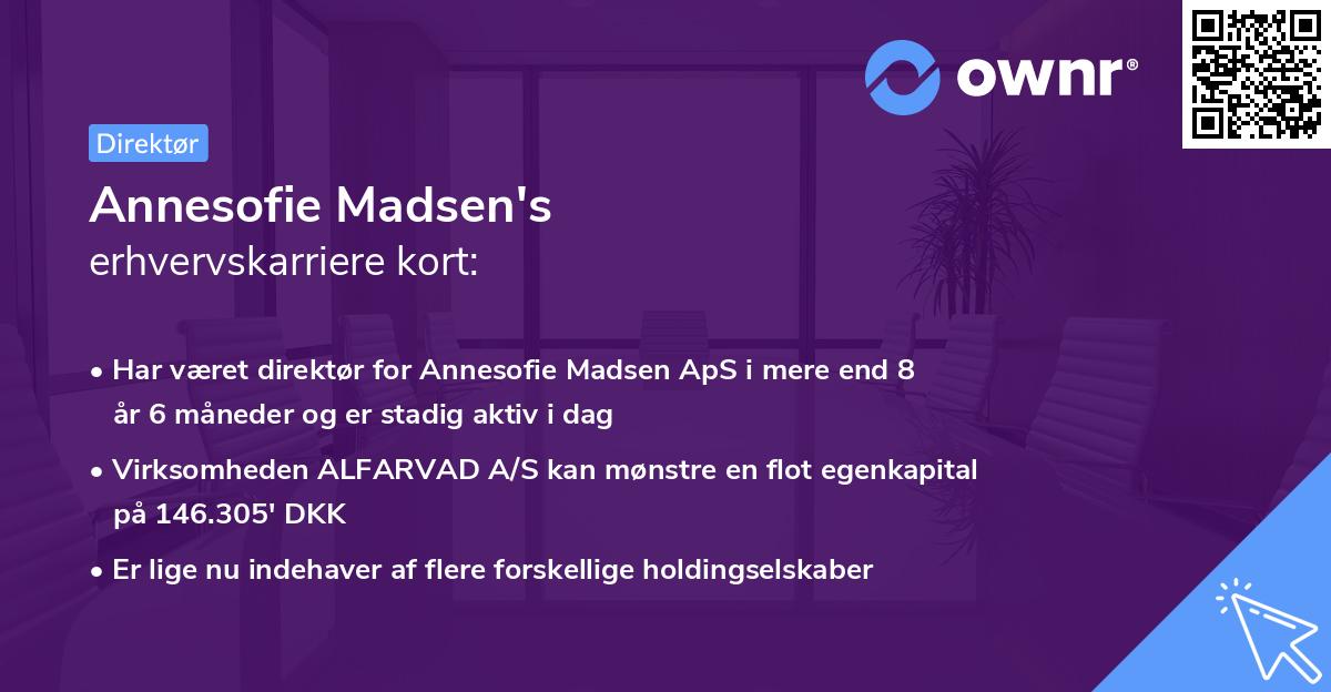 Annesofie Madsen's erhvervskarriere kort