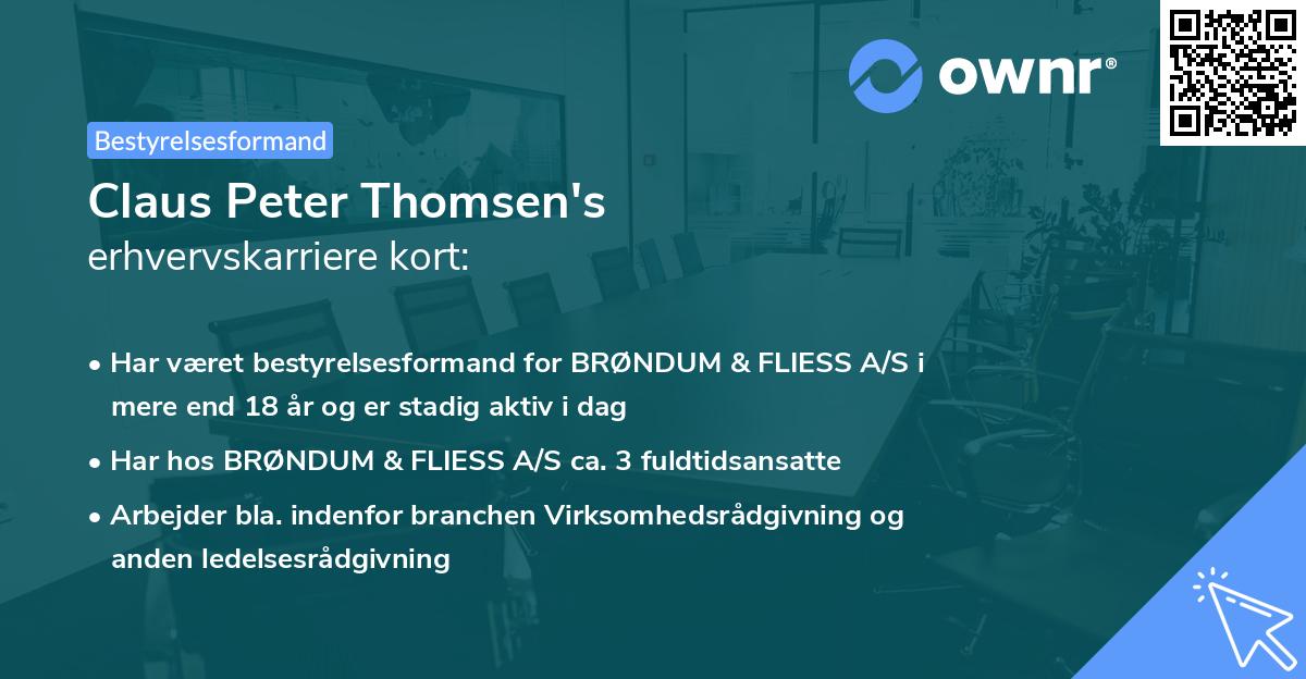 Claus Peter Thomsen's erhvervskarriere kort