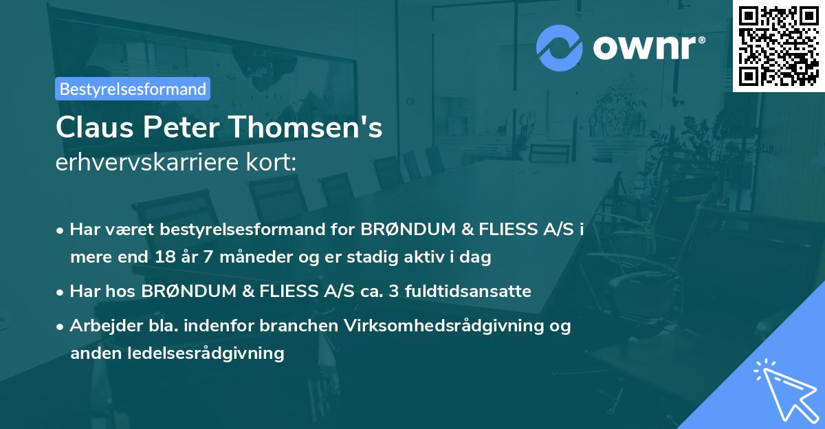 Claus Peter Thomsen's erhvervskarriere kort
