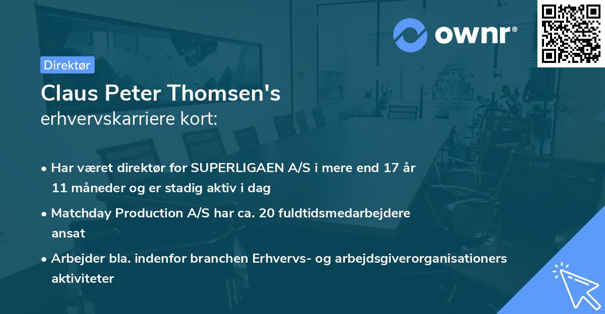 Claus Peter Thomsen's erhvervskarriere kort