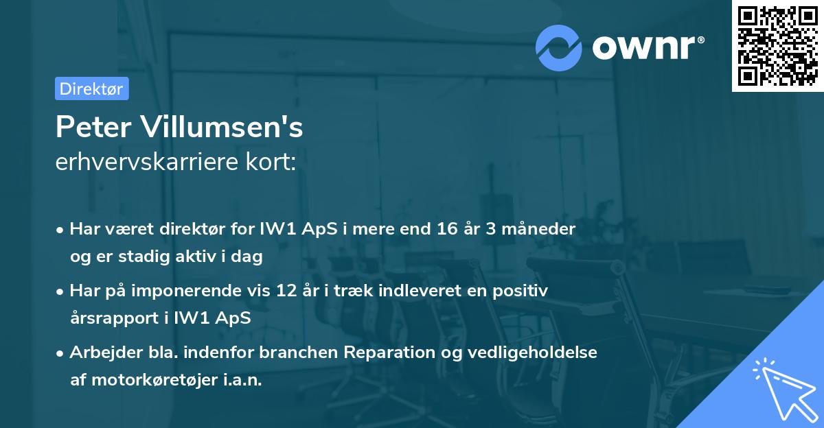 Peter Villumsen's erhvervskarriere kort