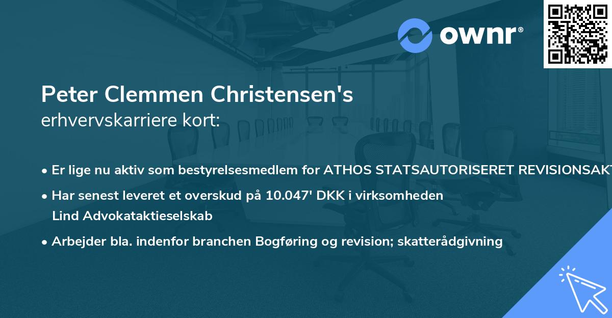 Peter Clemmen Christensen's erhvervskarriere kort