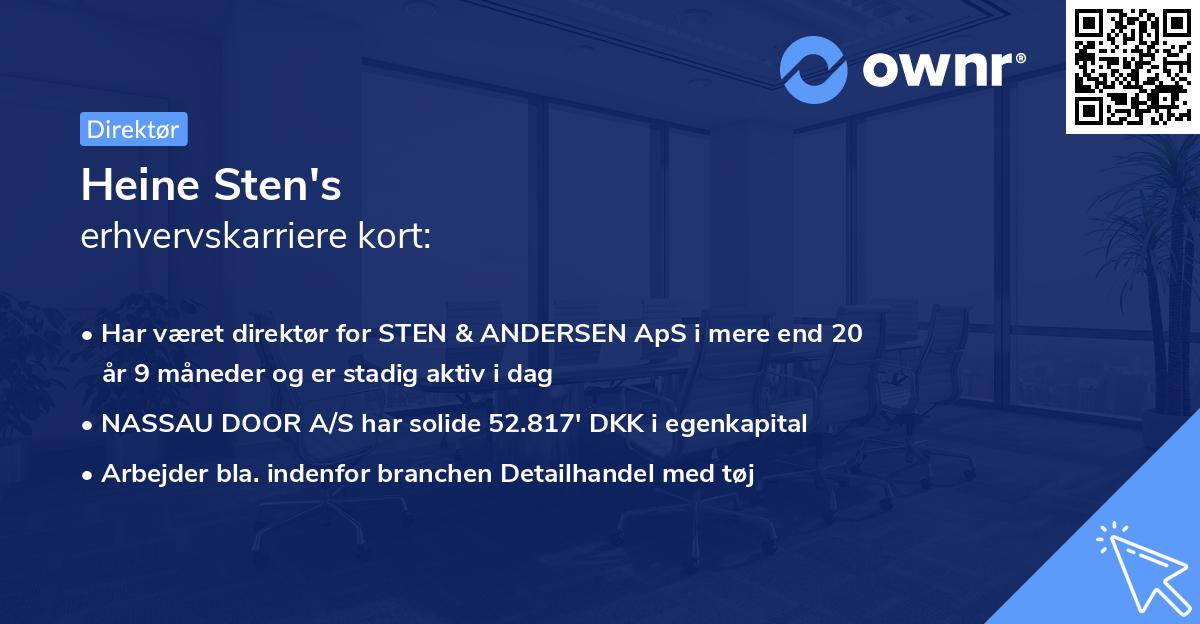 Heine Sten's erhvervskarriere kort