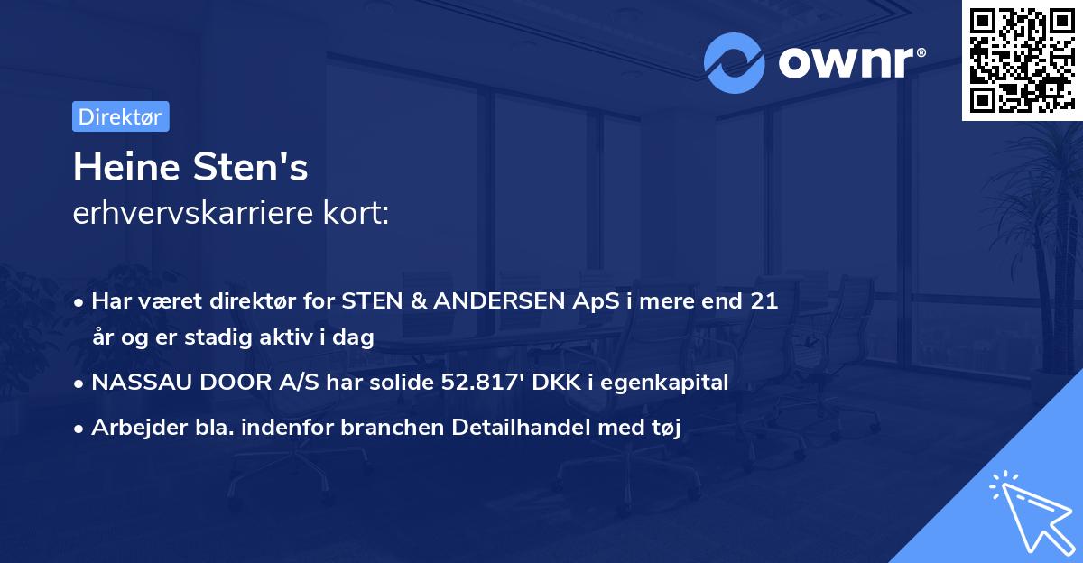 Heine Sten's erhvervskarriere kort