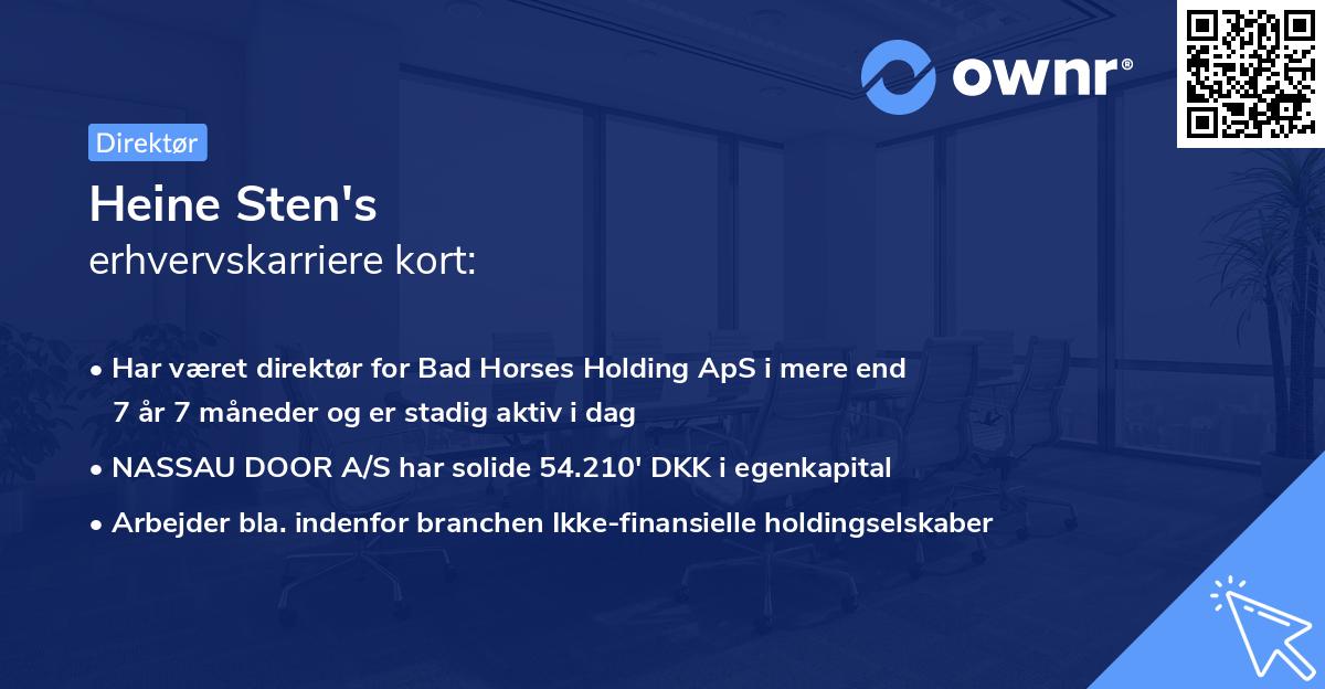 Heine Sten's erhvervskarriere kort