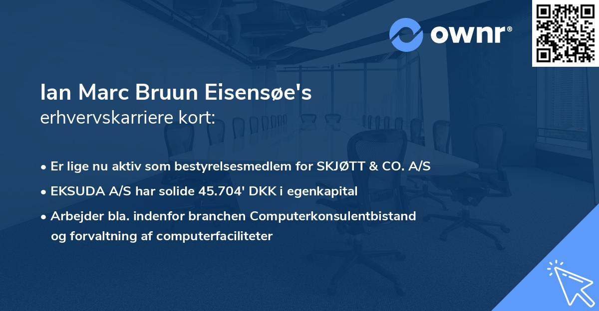 Ian Marc Bruun Eisensøe's erhvervskarriere kort