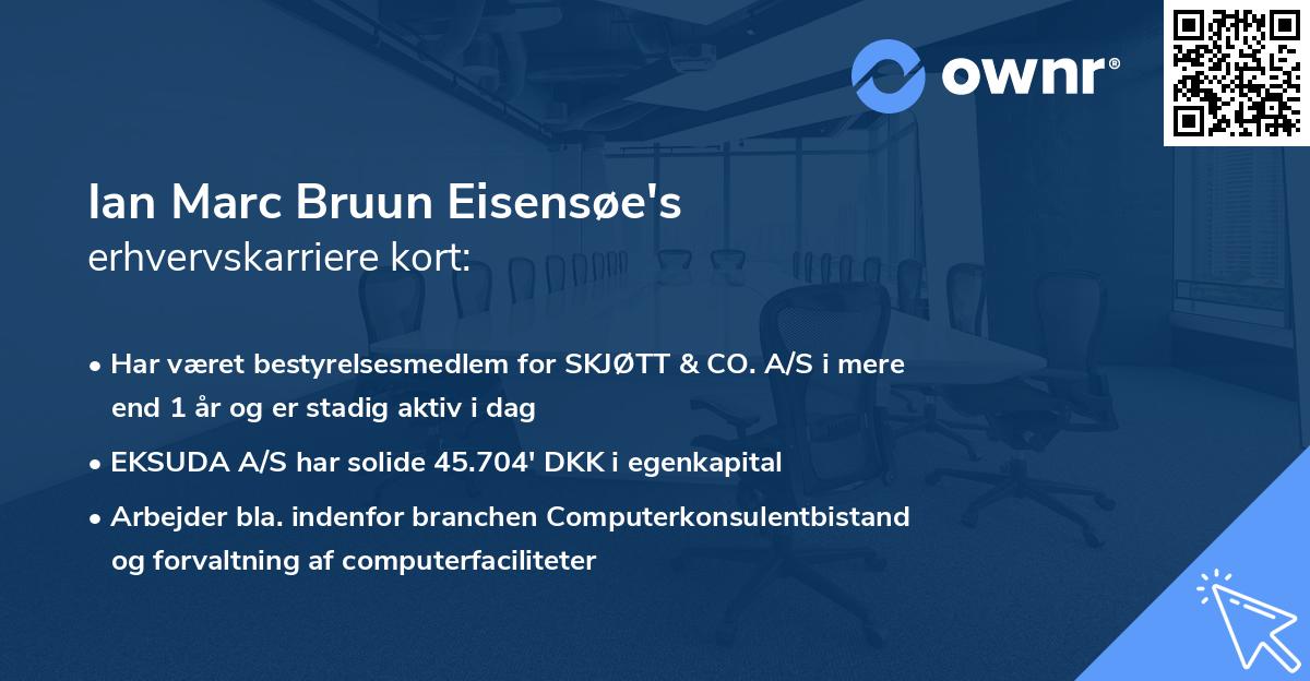 Ian Marc Bruun Eisensøe's erhvervskarriere kort