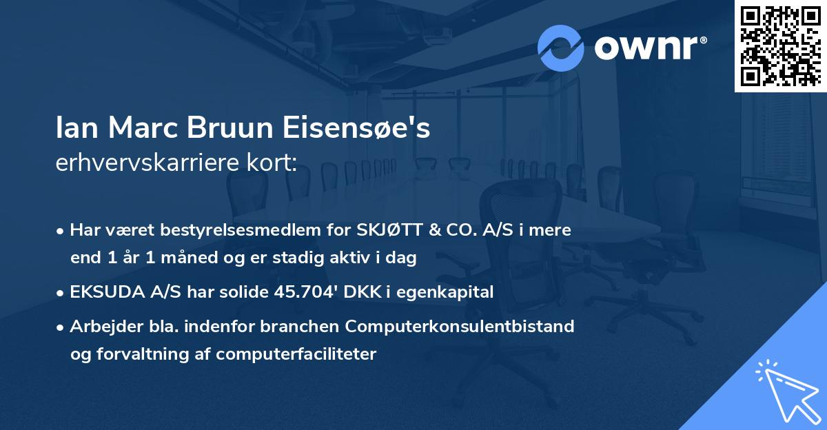 Ian Marc Bruun Eisensøe's erhvervskarriere kort
