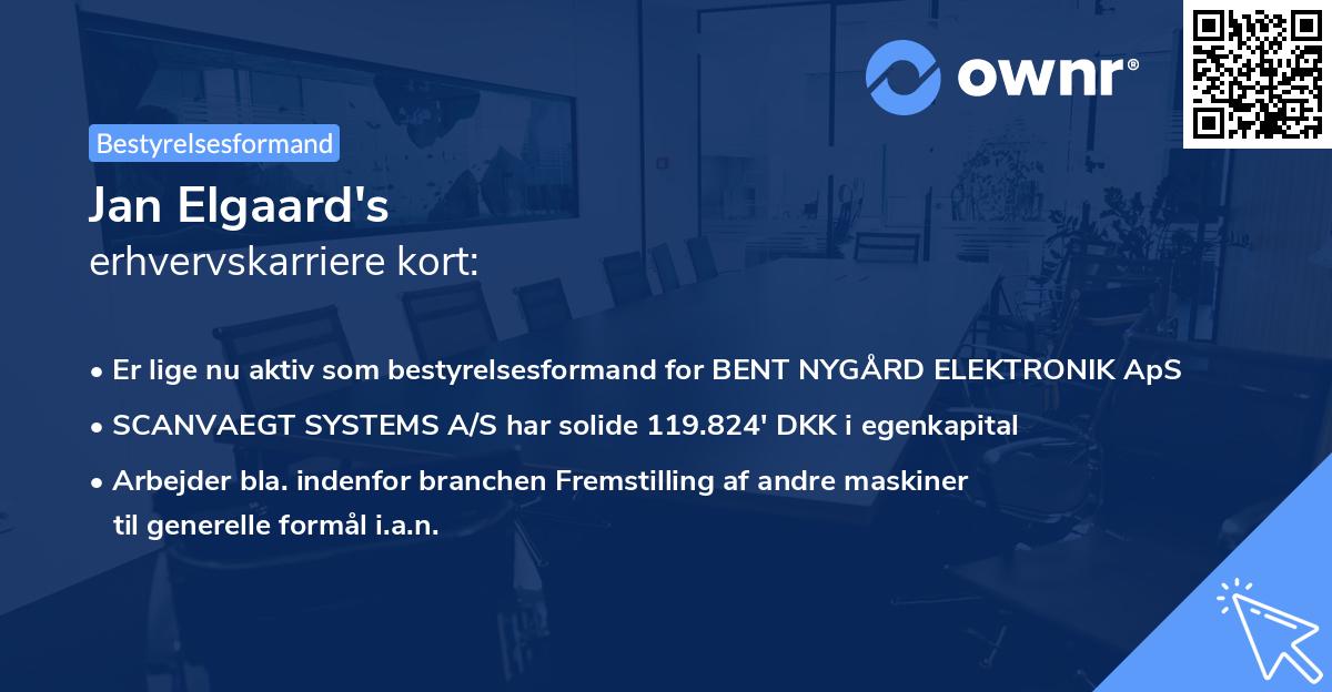 Jan Elgaard's erhvervskarriere kort